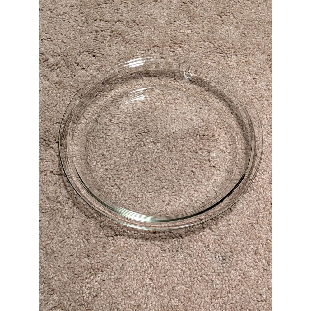Vnt. PYREX 210 Pie Plate 10” Clear Glass With Flat Rim ~1 1/2" Deep Size~ USA